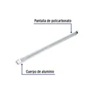 Tubo LED T8 36W G13 6500K blanca fría, transparente, VOLTECK 2