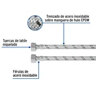 Manguera lavabo/fregadero, acero inox, 1/2' x 1/2', 100 cm 2