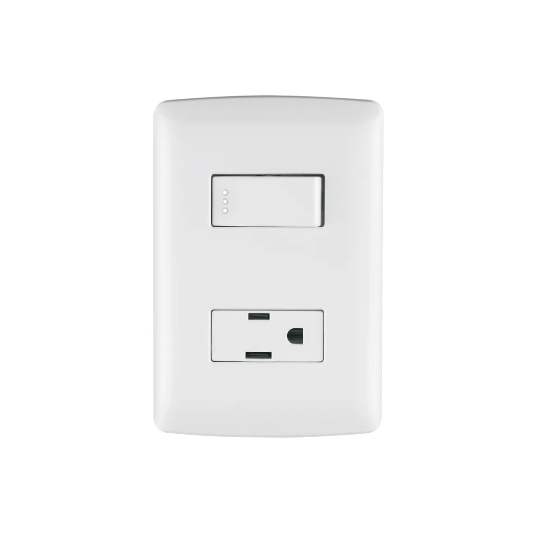 Placa armada contacto e interruptor, blanco, línea Italiana