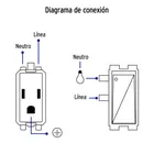 Placa armada contacto e interruptor, blanco, línea Italiana 4