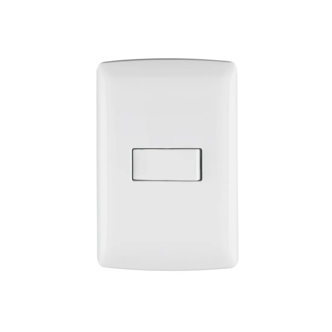 Placa armada 1 interruptor sencillo, blanco, línea Italiana