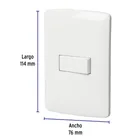 Placa armada 1 interruptor sencillo, blanco, línea Italiana 2