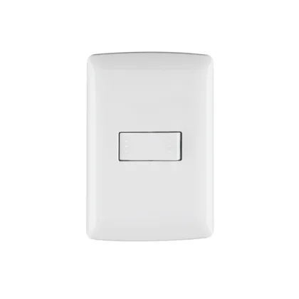 Placa armada 1 interruptor escalera, blanco, línea Italiana