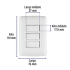 Placa armada 3 interruptores sencillos,blanco,línea Italiana 3