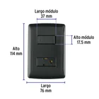 Placa armada contacto e interruptor, negro, línea Italiana 3