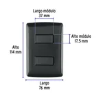 Placa armada, 2 interruptores sencillos,negro,línea Italiana 3