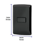 Placa armada 1 interruptor sencillo, negro, línea Italiana 2