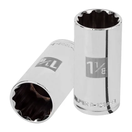 Dado largo de 1-1/8', 12 puntas, cuadro 1/2', TRUPER