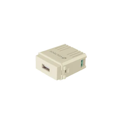 Módulo puerto USB, línea Italiana, color marfil, VOLTECK