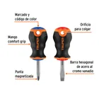 Dúo de desarmadores 1/4' x 1-1/2' mango Comfort Grip, TRUPER 4