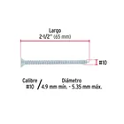 Bolsa 150 pijas para lámina cabeza plana #10 x 2-1/2', FIERO 3
