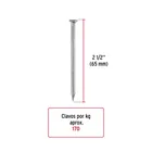 Kilo de clavos para concreto 2-1/2'galvanizado,caja de 25 kg 2