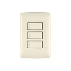 Placa armada 3 interruptores sencillos,marfil,línea Italiana 1