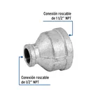 Reducción campana acero galvanizado 1-1/2' x 1/2', FOSET 2