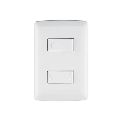 Placa armada 1 interruptor 1 escalera,blanco, línea Italiana