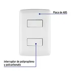 Placa armada 1 interruptor 1 escalera,blanco, línea Italiana 2