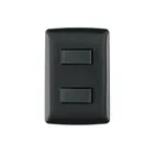 Placa armada 1 interruptor 1 escalera, negro, línea Italiana 1
