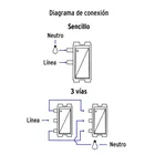 Placa armada 1 interruptor 1 escalera, negro, línea Italiana 4