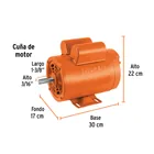 Motor eléctrico monofásico de 1 1/2 HP, baja velocidad 2