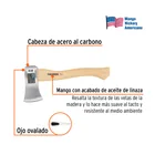 Hacha cazadora, 1-1/4 lb, mango hickory 14', cabeza pulida 2