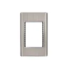 Placa de acero inox con 1 ventana 3 módulos, línea Lisboa 1