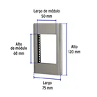 Placa de acero inox con 1 ventana 3 módulos, línea Lisboa 3