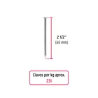 Kilo de clavo estándar 2-1/2' con cabeza en caja de 25 kg 2