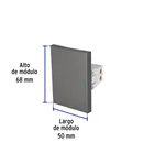 Interruptor sencillo acero inox de 3 módulos, línea Lisboa 3