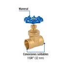 Válvula de compuerta de latón soldable de 1 1/4', FOSET 2