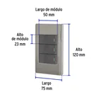Placa armada acero inox 3 interruptores 1 módulo, Lisboa 3