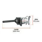 Llave (pistola) de impacto neumática 1', industrial, TRUPER 3