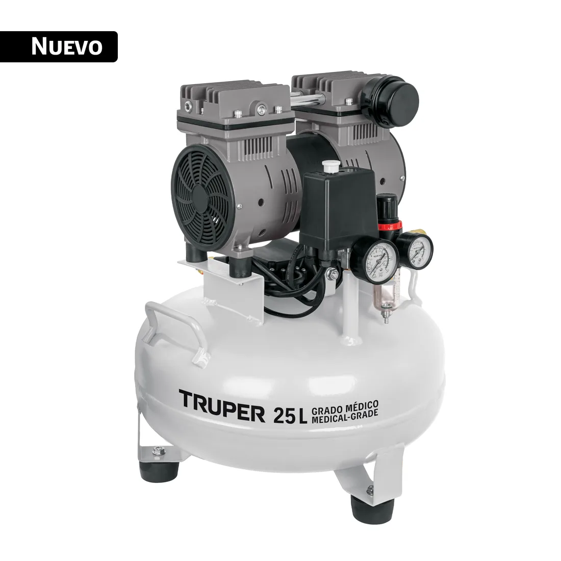 Compresor de aire, silencioso, grado médico,25L, 1HP, TRUPER