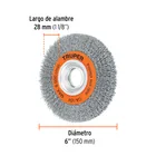 Carda alambre ondulado 6' x 3/4' para esmeril, TRUPER 4