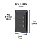 Placa armada negra 3 interruptores 1 módulo, Lisboa, VOLTECK 3