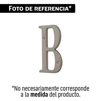 Letra B de latón sólido 4', níquel satín, HERMEX