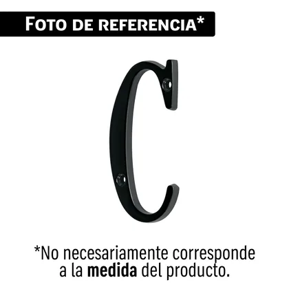 Letra C de latón sólido 4', negro, HERMEX