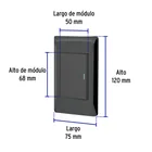 Placa armada negra 1 interruptor 3 módulos, Lisboa, VOLTECK 3