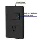 Placa armada negra interruptor y contacto 1 módulo, Lisboa 2