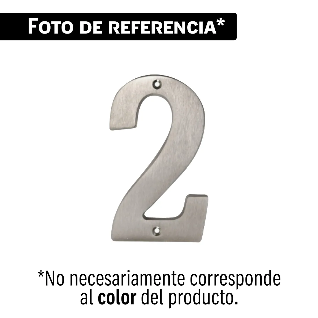 Número 2 de latón sólido 4', níquel satín, HERMEX
