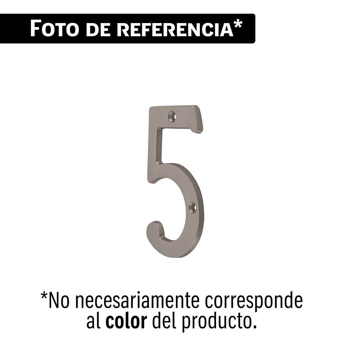 Número 5 de latón sólido 4', níquel satín, HERMEX