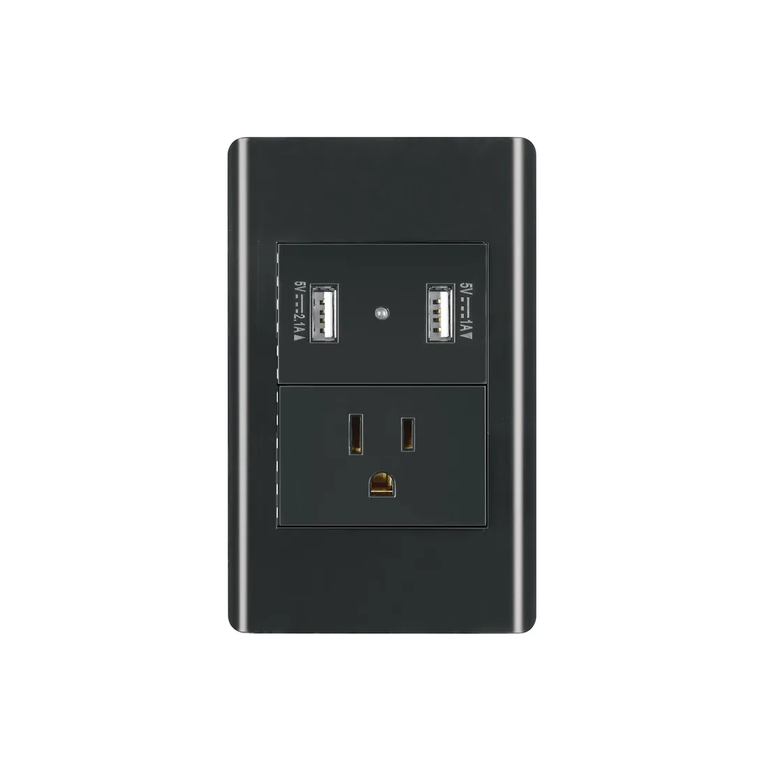 Placa armada negra contacto y 2 puertos USB 1.5 mód, Lisboa