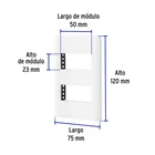 Placa blanca de 2 ventanas 1 módulo, línea Lisboa, VOLTECK 3