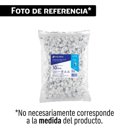 Bolsa con 100 grapas blancas de 16 mm para cable redondo