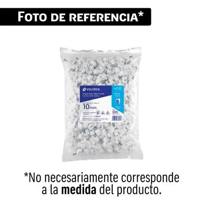 Bolsa con 100 grapas blancas de 8.5 mm para cable plano