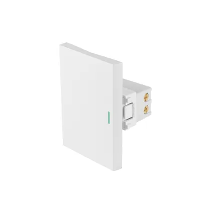 Interruptor sencillo blanco de 3 módulos, línea Lisboa