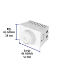 Dimmer giratorio blanco de 1.5 módulos, línea Lisboa 3