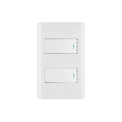 Placa armada blanca con 2 interruptores 1 módulo, Lisboa