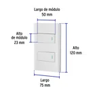Placa armada blanca con 2 interruptores 1 módulo, Lisboa 3