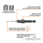 Broca avellanadora #4 para madera, 7/64', TRUPER 2