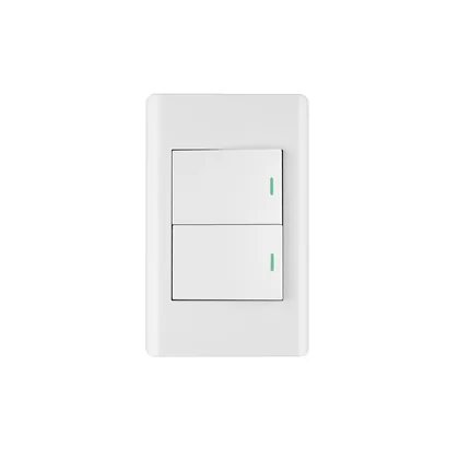 Placa armada blanca 2 interruptores 1.5 módulos, Lisboa
